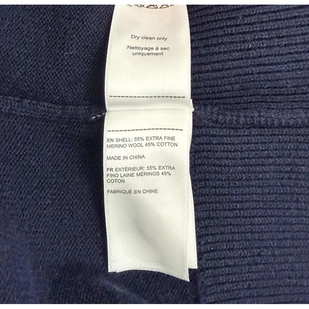 Untuckit Costa Merino Wool Cardigan Men's XL Navy Shawl Collar Sweater - Picture 5 of 8